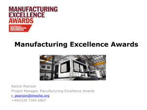 Manufacturing Excellence Awards overview