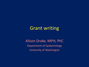 Grant writing slides from Alison Drake