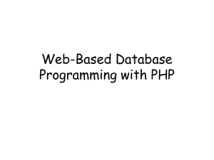 Web-Based Database Programming with PHP