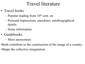 Travel literature - Dipartimento di Lingue e Letterature Straniere e