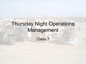 Thursday Night Operations Management