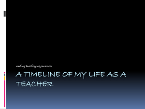 A timeline of my life as a teacher
