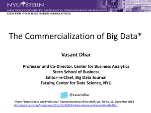 The Commercialization of Big Data