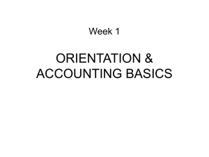 week 01 – ORIENTATION & ACCOUNTING BASICS