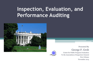 Inspection, Evaluation, and Performance Auditing