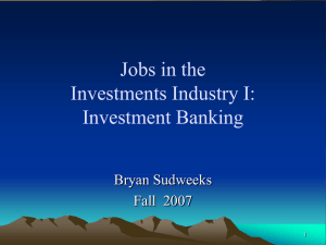 The Purpose of Investment Banking