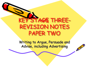 KEY STAGE THREE-REVISION NOTES PAPER TWO