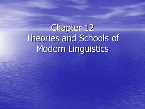 Chapter 12 Theories and Schools of Modern Linguistics
