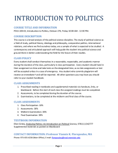 Introduction to Politics - Montclair State University