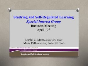 Studying and Self-Regulated Learning SIG