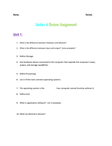 Units 1-6 Review Assignment