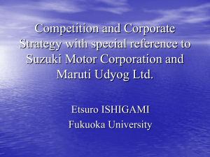Competition and Corporate Strategy with special reference to Suzuki