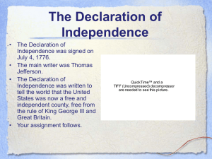Declaration of Independence Vocabulary PowerPoint Notes