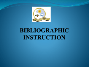 BIBLIOGRAPHIC INSTRUCTION