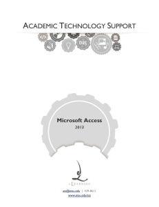 Microsoft Access 2013 - East Tennessee State University