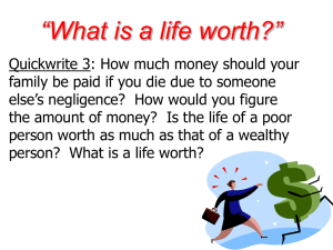 What is a life worth?