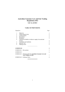Australian Consumer Law and Fair Trading Regulations 2012