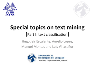 Special topics on text mining [Representation and preprocessing]