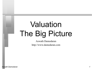 Valuation: Introduction - NYU Stern School of Business