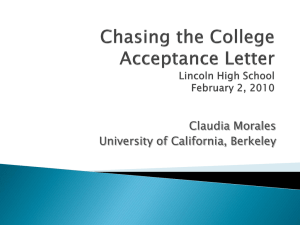Chasing the college acceptance letter