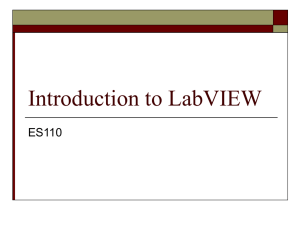 Introduction to Labview - Sonoma State University