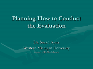 Planning How to Conduct the Evaluation