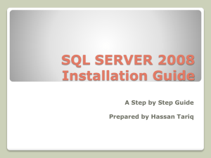 SQL SERVER 2008 Installation Guide