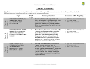 Curriculum Planner for Year 10 Economics
