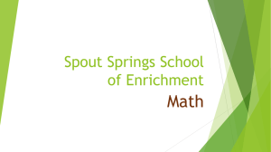 Math Workshop - Spout Springs Elementary