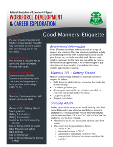 Good Manners - Etiquette - National Association of Extension 4