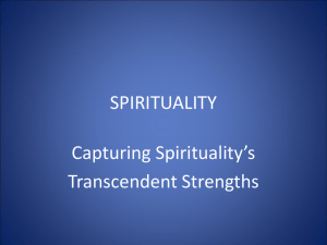 Capturing Spirituality's Transcendent Strengths