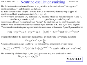 Lecture 15, Neutrino Oscillation