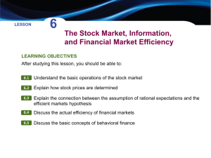 The Stock Market, Information, and Financial Market