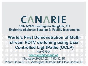 CANARIE's User Controlled LightPath (UCLP)