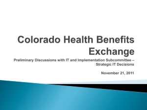 Strategic IT Decisions - Connect for Health Colorado