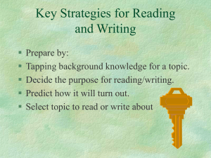 Key Strategies for Reading and Writing