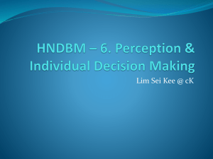 HNDBM * 6. Perception & Individual Decision