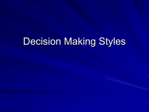 PowerPoint on Decision Making Styles