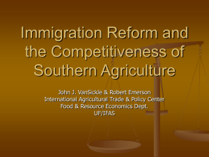 Immigration Reform and the Competitiveness of Southern Agriculture