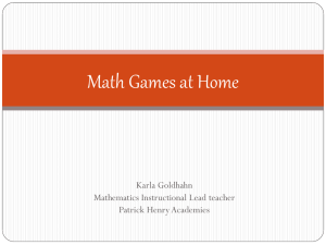 Math Games at Home - Henry County Schools