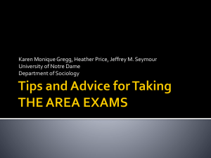 Tips and Advice for Taking THE AREA EXAMS