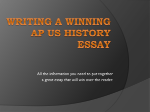 Writing a Winning Ap US History Essay
