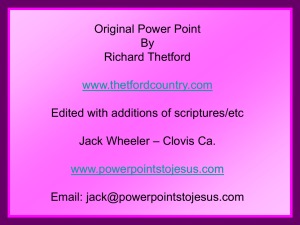 Lesson 2 - Dancing - Power Points to Jesus
