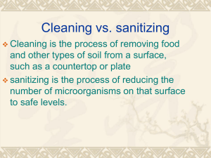 Cleaning vs sanitizing