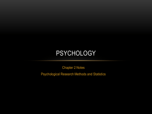 Psychology - Chapter 2 Notes