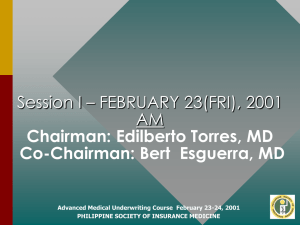 Introducing a Speaker - philippine society of insurance medicine