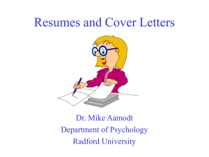 The Art of Resume Writing - Dr. Mike Aamodt