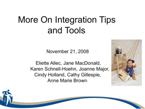 More On Integration Tips and Tools