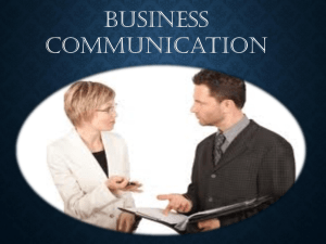 Chapter – 1 Business Communication