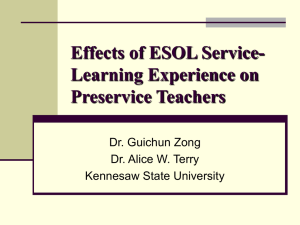 Effects of ESOL Service-Learning Experience on